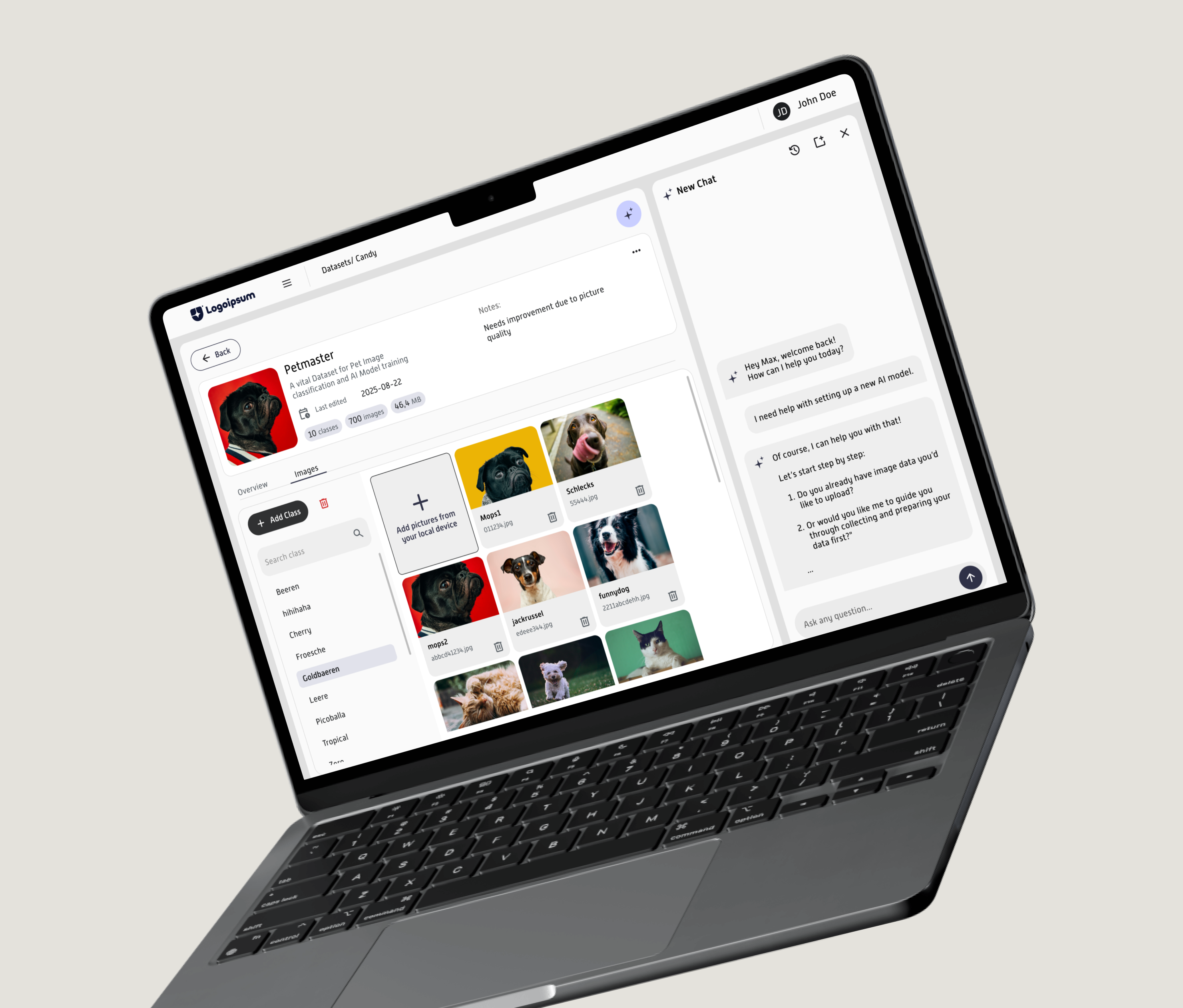 AI Training: webbasierte KI-Trainingsplattform auf einem MacBook